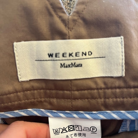 Weekend Max Mara Khaki Tan A-Line Midi Skirt with Belt - Picture 2 of 3